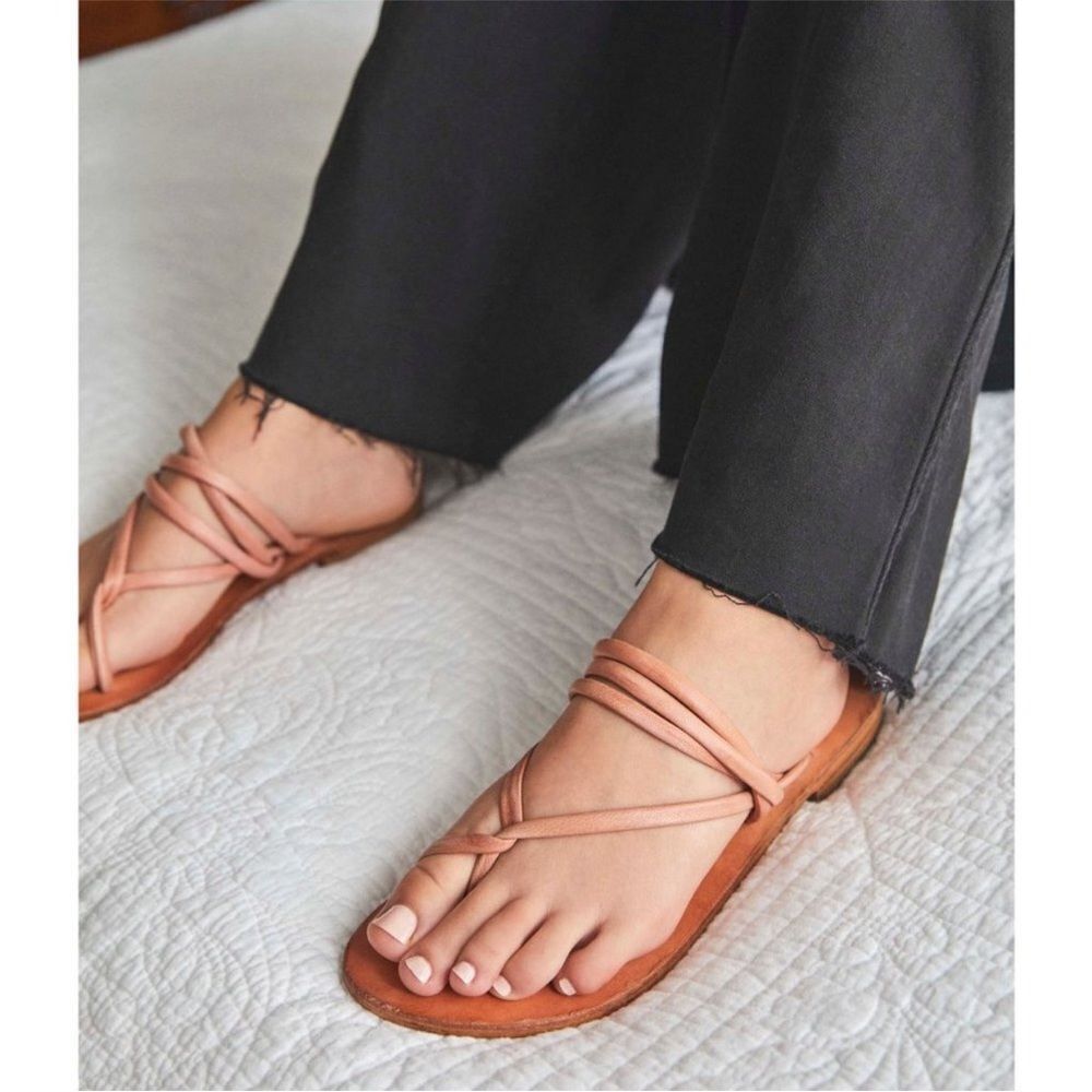 FREE PEOPLE Kayla Soft Strappy Sandals / Sweetheart Sunrise - Picture 11 of 14